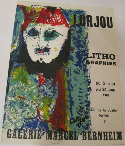 LORJOU Bernard, 1908-1986 Lithographies, Galerie Marcel Bernheim, Paris, 1963, Lithographie...