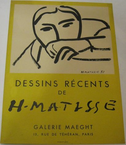 MATISSE Henri, 1869-1954 Dessins récents, Galerie Maeght, Paris, 1952, Lithographie...