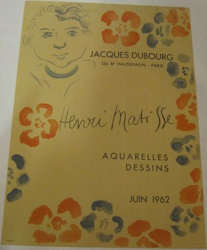 MATISSE Henri, d'après Galerie Jacques Dubourg, juin 1962 lithographie Mourlot Imprimeur,...