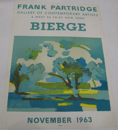 BIERGE Roland, 1922-1991 Galerie Frank Partridge, New-York, 1963, Lithographie Mourlot...