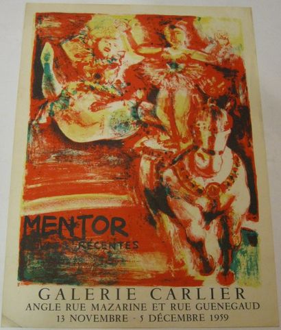 MENTOR Blasco 1919-2003 Galerie Carlier, Paris, 1959, Lithographie, 698 x 505 mm....