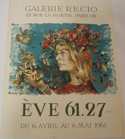 OUDOT Roland, 1897-1981 Eve 61, Galerie Recio , Paris, 1961, Lithographie Détruit,...