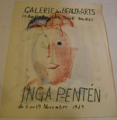 PENTEN Inga (?) Galerie des Beaux-Arts, Paris 1963, lithographie originale, 643 x...