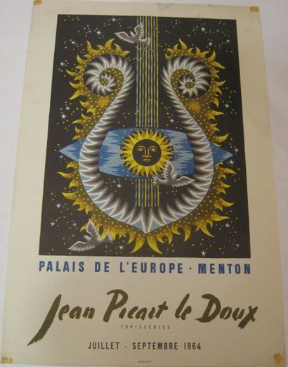 PICART LE DOUX Jean, 1902-1982 Tapisseries, Palais de l'Europe, Menton, 1964, Lithographie...