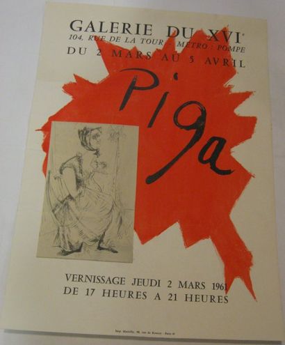 PIGA Bernard, Né en 1934 technique mixte et collage photo, Galerie du XVI ème, Paris...