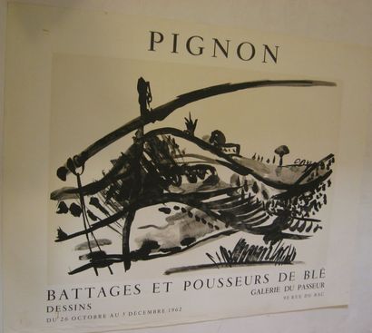 PIGNON Edouard, 1905-1993 Battages et pousseurs de blé, Galerie du Passeur, Paris...