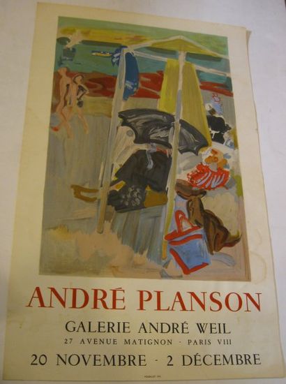 PLANSON André, 1898-1981 Galerie André Weil, circa 1960, lithographie Mourlot Imprimeur,...