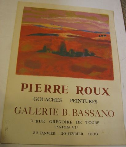 ROUX Pierre, Né en 1932 Galerie Bassano, Paris 1963, sérigraphie, 666 x 499 mm. Etat...