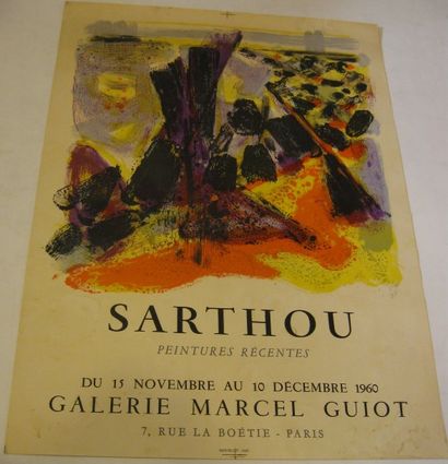 SARTHOU Maurice Elie, 1911-2000 Galerie Marcel Guiot, Paris 1960, lithographie Mourlot...