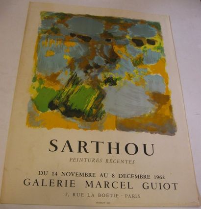 SARTHOU Maurice Elie, 1911-2000 Galerie Marcel Guiot, Paris 1962, lithographie Mourlot...
