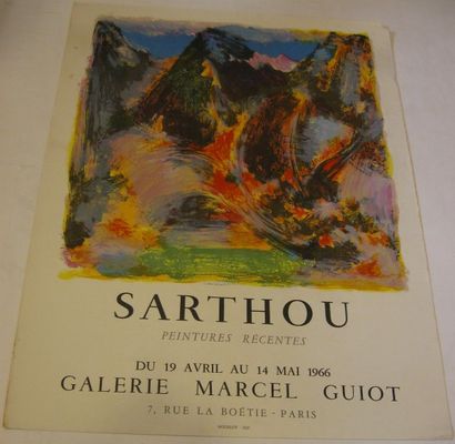 SARTHOU Maurice Elie, 1911-2000 Galerie Marcel Guiot, Paris, 1966, lithographie Mourlot...