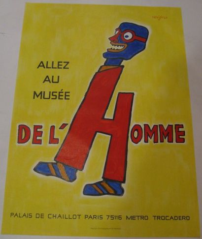 SAVIGNAC Raymond , 1907-2002 Allez au musée de l'Homme, Paris, 1981, Lithographie...
