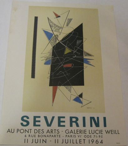 SEVERINI Gino, 1883-1966 Au Pont des Arts, Galerie Lucie Weill, Paris, 1964, Lithographie...