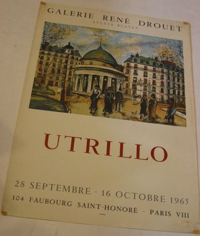 UTRILLO Maurice, 1883-1955 Galerie René Drouet, Paris 1965, lithographie Mourlot...