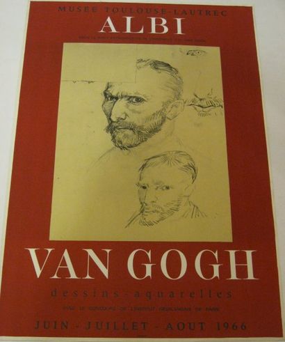 VAN GOGH Vincent, d'après, Dessins Aquarelles, Albi, 1966, Lithographie Mourlot Imprimeur,...
