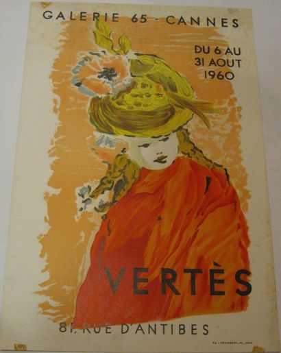 VERTES Marcel, 1895-1961 Galerie 65, Cannes, 1960, Lithographie Desjobert, 671 x...
