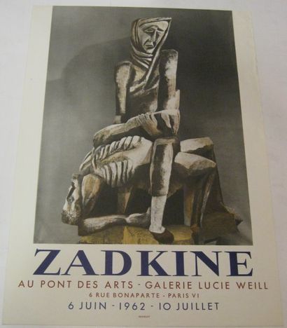 ZADKINE Ossip, 1890-1967 Au Pont des Arts, Galerie Lucie Weill, Paris 1962, Mourlot...