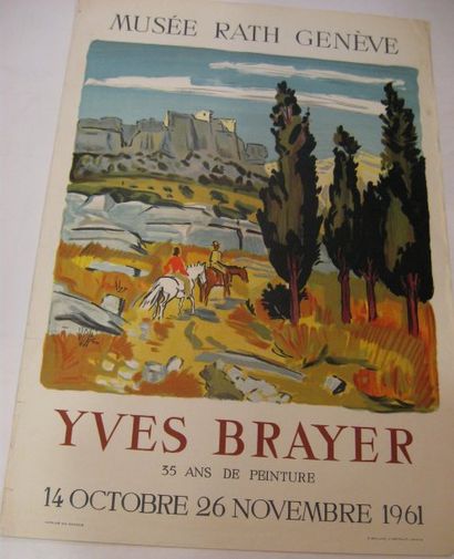 BRAYER Yves, 1907-1990 Brayer, Musée Rath Genève 35 ans de peinture 1961, Lithographie...