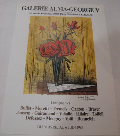 BUFFET Bernard ,1928-1999 Galerie Alma-George V, Exposition de lithographies, Paris...