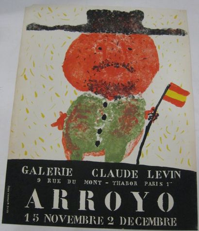 ARROYO Eduardo, Né en 1937 Galerie Claude Levin, Paris, Circa 1960, Lithographie...