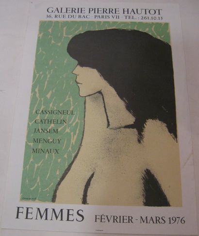 CASSIGNEUL Jean-Pierre, né en 1935 Femmes, Galerie Pierre Hautot, Paris, 1976, Lithographie...