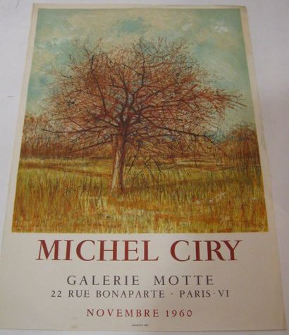 CIRY Michel , né en 1919 Galerie Motte, Paris, 1960, Lithographie Mourlot, 750 x...