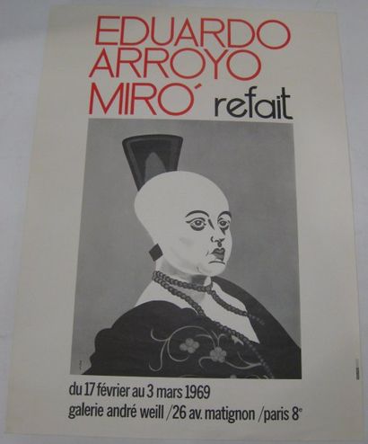 ARROYO Eduardo, Né en 1937 Miro refait, Galerie André Weill, Paris, 1969, Seriep...