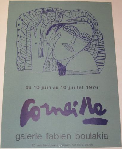 CORNEILLE, Né en 1922, Galerie Fabien Boulakia, paris, 1976, Lithographie, 613 x...