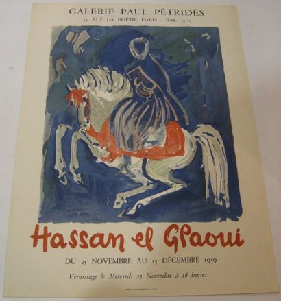 EL GLAOUI Hassan , né en 1924 Galerie Paul Pétridès, Paris, 1959, Lithographies Desjoberts,...