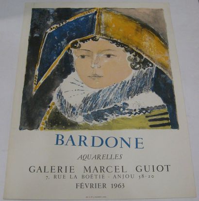 BARDONE Guy, né en 1927 Galerie Marcel Guiot, paris 1963, Lithographie Desjobert,...