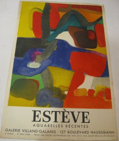 ESTEVE Maurice , 1904-2001 Aquarelles récentes, Galerie Villand Galanis, Paris 1963,...