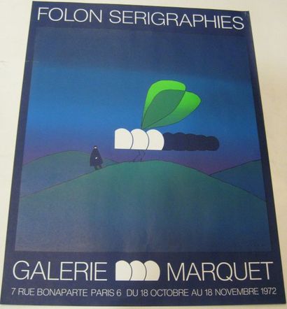 FOLON Jean-Michel 1934-2005 Folon Sérigraphies, Galerie Marquet, Paris 1972, Sérigraphie,...
