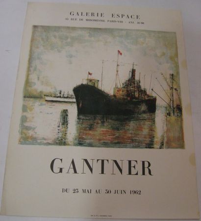 GANTNER Bernard , né en 1928 Galerie Espace, Paris, 1962, Lithographie Desjobert,...
