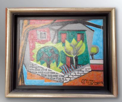 Jean METZINGER METZINGER Jean 1883-1956 : Maison cubiste. 

Huile sur toile SBD 28... Gazette Drouot