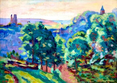 GUILLAUMIN Armand GUILLAUMIN Armand 1841-1927 : Paysage près de Crozant. 
Huile sur... Gazette Drouot