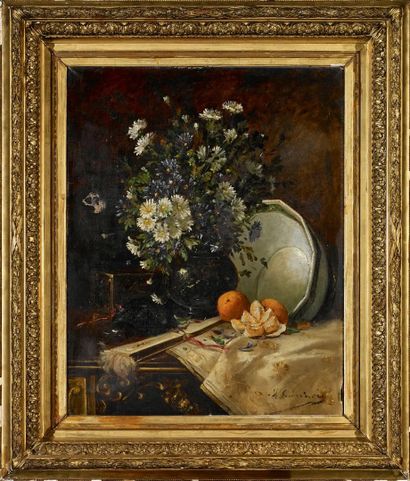 null Eugène Henri CAUCHOIS (1850-1911)
"Nature morte"
Grande huile sur toile signée...