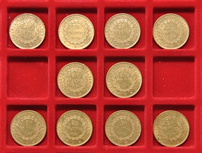 null 10 pièces de 20 francs or Génie IIIème République
Années: 1875 A (x3), 1876...