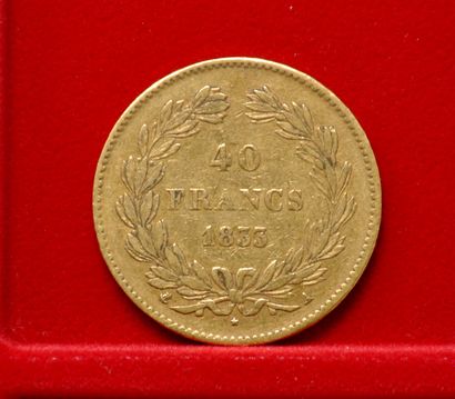 null Une pièce de 40 Francs or Louis Philippe, I Roi des Français.
Année: 1833 