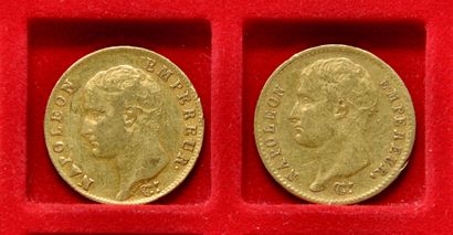 null 2 pièces de 20 francs or, Napoléon Ier Empereur, Tête nue.
République Fraçaise...