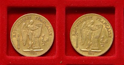 null 2 pièces de 20 francs or Génie IIème République. 
Années: 1848 A (x1), 1849...