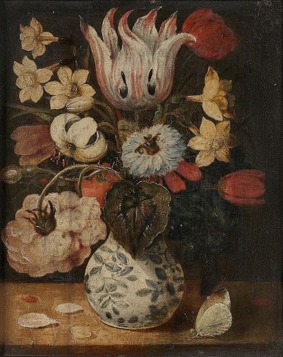 null Osias Beert L'Ancien, actif à Anvers (?) (1580 - 1624)
"Bouquet de fleurs"
Cuivre
22...