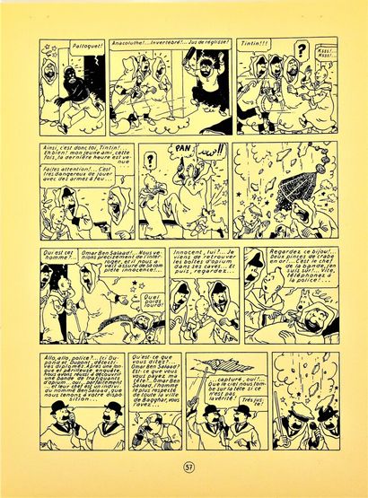 null Hergé - 
Tintin Le Crabe aux Pinces d'Or page 57 
Epreuve d'imprimerie Casterman...