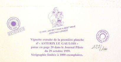 null Uderzo 
- Sérigraphie Astérix 40 ans - Astérix le Gaulois - 
sérigraphie pour...
