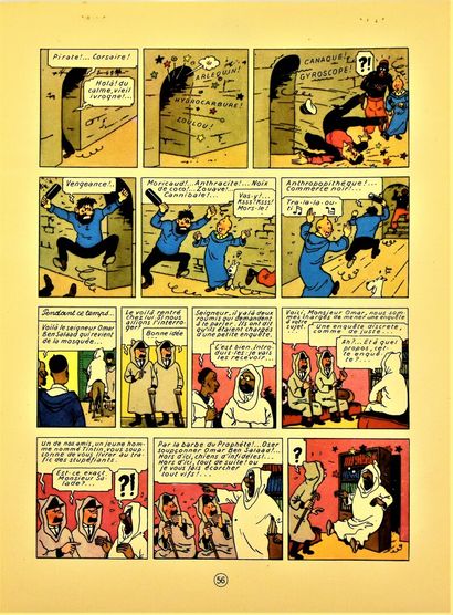 null Hergé 
"Tintin Le Crabe aux Pinces d'Or page 56 "
Epreuve d'imprimerie Casterman
...