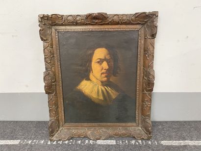 null D'après Rembrandt ou Frans Hals
"Portrait d'homme à la fraise"
Dans un cadre...