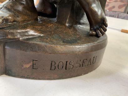 null Emile André BOISSEAU (1842-1923
)"La défense du foyer"
Bronze à patine brun...