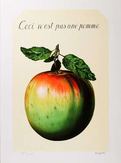 null René MAGRITTE (1898-1967), D'après
Ceci n'est pas une pomme
Lithographie en...