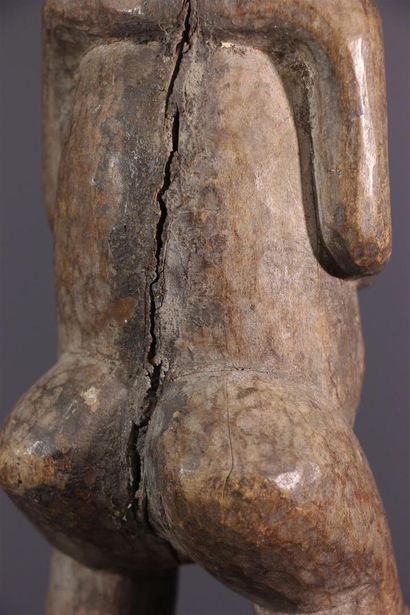 null Mbala male figure, DRC ex Zaire
Carved from light-colored wood with a velvety...