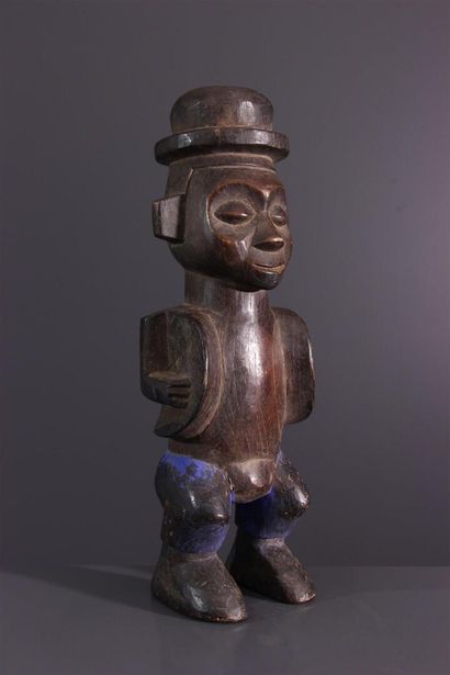 null Zombo fetish statuette, DRC
A small anthropomorphic figure wearing a European-style...