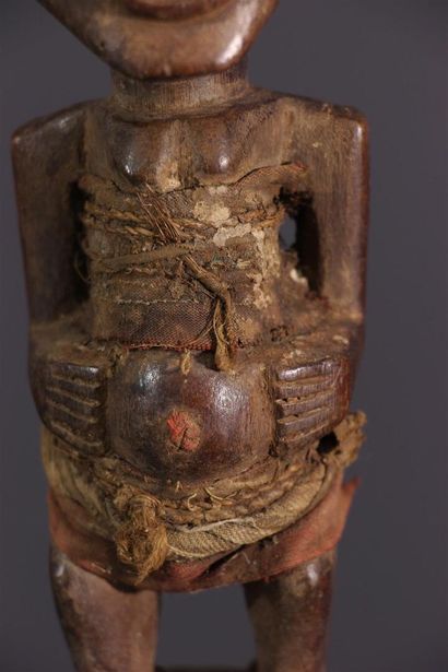 null Songye Nkisi fetish statuette, DRC
Wrapped in fragments of fabric held together...